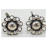 Vintage Mexico Sterling Silver Screw Back