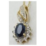 Chain & Marked 10k Gold Pendant with Stones