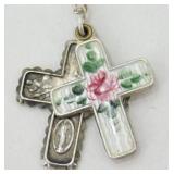 Vintage Sterling Silver Guilloche Rose Slider