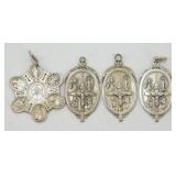 Group of Vintage Sterling Silver Religious Medals