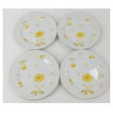 * 4 Yellow Flower Sheffield Fine China Sunshine