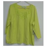 Laura Ashley Flower Power Lime Chic - 2X, NEW