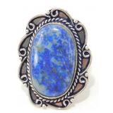 German Silver Lapis Ring - Size 9