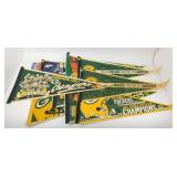9 Green Bay Packers Football Pennants - 1990