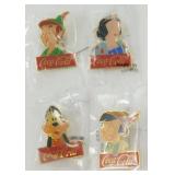 4 Disney Coca-Cola Pins Set