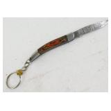 New Damascus Steel Folding Keychain Knife