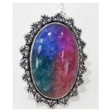 German Silver Rainbow Solar Ring - Size 6