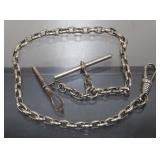 Antique 12.5" Pocket Watch Chain with Small Key