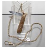 Antique Gold Filled Pocket Watch Chain with Small