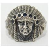Sterling Silver Indian Head Ring, Size 7 and
