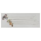 (5) 24" .925 Necklaces with Pendants