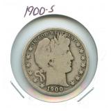 1900-S Barber Silver Half Dollar