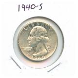 1940-S Washington Silver Quarter