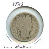 1901-S Barber Silver Half Dollar - Low Mintage