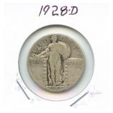 1928-D Standing Liberty Silver Quarter