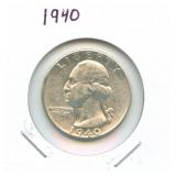 1940 Washington Silver Quarter