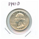 1941-D Washington Silver Quarter