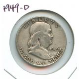 1949-D Franklin Silver Half Dollar