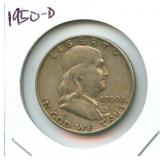 1950-D Franklin Silver Half Dollar