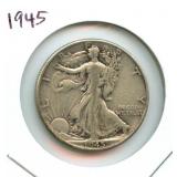 1945 Walking Liberty Silver Half Dollar