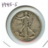 1945-S Walking Liberty Silver Half Dollar