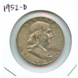 1952-D Franklin Silver Half Dollar