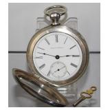 Illinois Railroad Coin Silver Miller Pocket Watch