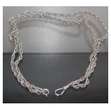 Sterling Double Chain Pocket Watch 14" Chain