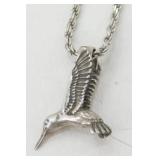Vintage Sterling Silver Hummingbird Pendant