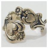 Vintage Sterling Silver Spoon Ring - Size 7-9,