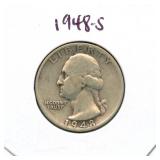 1948-S Washington Silver Quarter