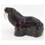 * Boma Walrus with Tusks on Base - Heavy Piece in