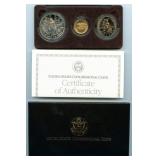 1989 U.S. 3-Coin Gold & Silver Uncirculated Set -