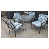 ** OFFSITE ** Glass Top Patio Table with 2 Chairs