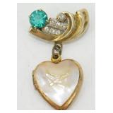 Vintage GF Over Sterling Silver Heart Locket