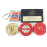 5 Small Advertising Tape Measures - Vintage