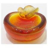 * Vintage Heavy Amberina Dish Small Tray