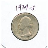 1939-S Washington Silver Quarter