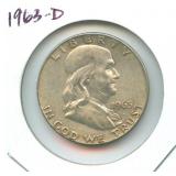 1963-D Franklin Silver Half Dollar