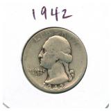 1942 Washington Silver Quarter