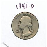 1941-D Washington Silver Quarter
