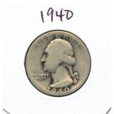 1940 Washington Silver Quarter
