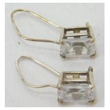 Vintage Sterling Silver Faceted CZ Earrings - 1ï¿½,
