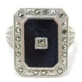 Vintage Sterling Silver Art Deco Ring - Religious