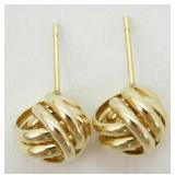 Gold Over Sterling Silver Knot Earrings - 1.80