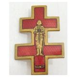 Gold Plated Lorraine Cross Joan of Arc Brooch