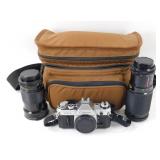 Canon AE-1 Film Camera with 2 Vivitar Series 1