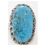 German Silver Turquoise Ring - Size 6
