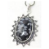 German Silver Snow Flake Pendant Necklace