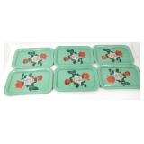 * 6 Green Rose Serving Trays